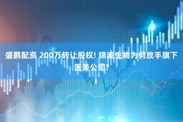 盛鹏配资 200万转让股权! 锦波生物为何放手旗下医美公司?