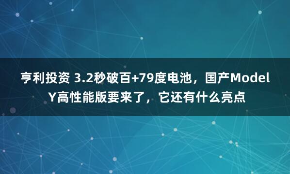 亨利投资 3.2秒破百+79度电池，国产Model Y高性能版要来了，它还有什么亮点